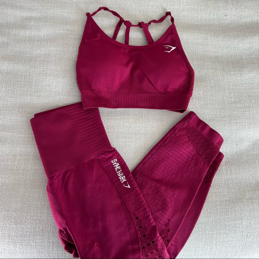 Gymshark seamless leggings and sports bra crop top S